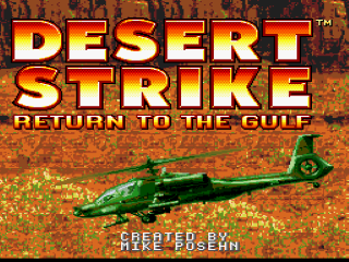 Desert Strike Return to the Gulf title screen for Super Nintendo